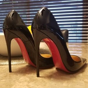 Louboutin "So Kate" Black Patent Leather Pumps